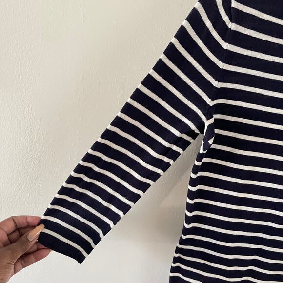Lauren Ralph Lauren Womens Knit Sweater Small Petite Navy Striped Casual Classic - Picture 3 of 7